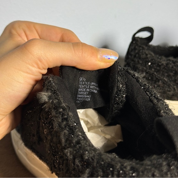 dv by Dolce Vita Lamra Embellished Sequin Boucle Shoes Sneakers Slip On in Black - Picture 12 of 12